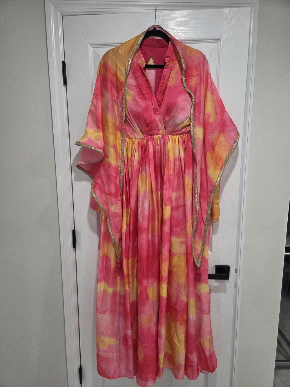 Vibrant Pink & Yellow Tie-Dye Women’s Skirt